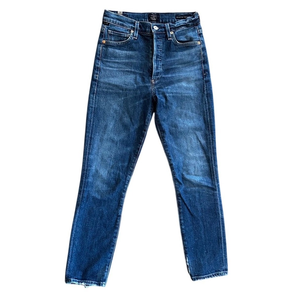 Citizens of Humanity Olivia Crop High Rise‎ Slim Jeans Dark Blue 24